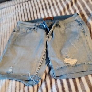 Seven7 Blue Distressed Jean Shorts